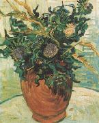 Still life:Vase with Flower and Thistles (nn04) Vincent Van Gogh